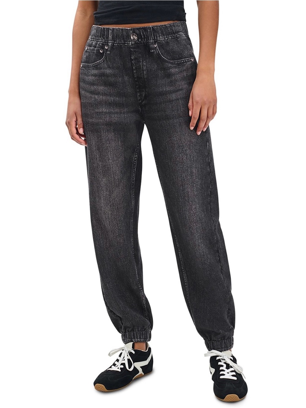 rag & bone Miramar Washed Black Jogger Jeans - feels like sweatpants looks denim